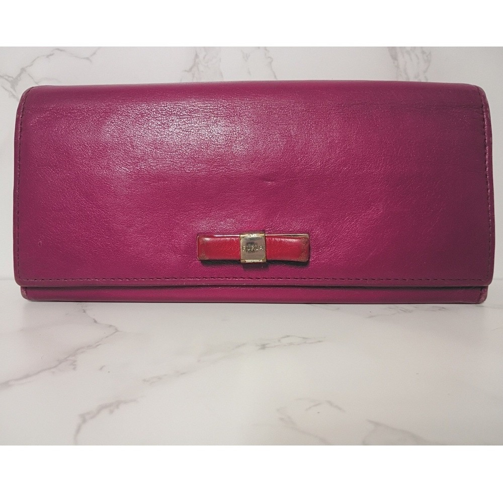 FURLA‎ Chantilly Fuchsia Smooth Leather Long Wallet